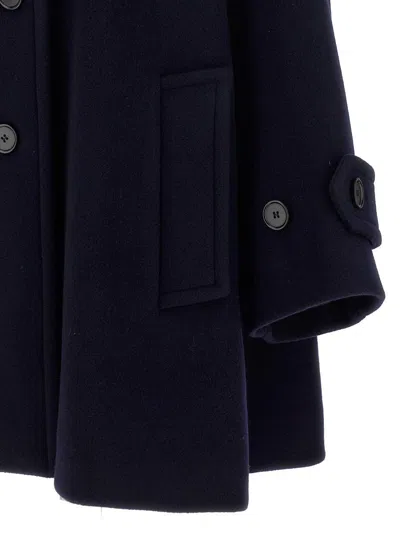 Chloé Oversize Double-breasted Wool Coat In Blue