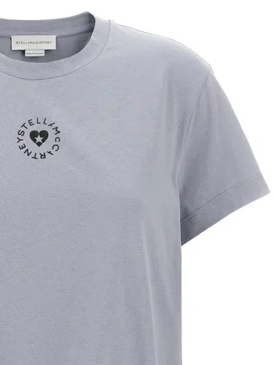 Stella Mccartney Lovestruck Logo T-shirt Light Blue In Gray