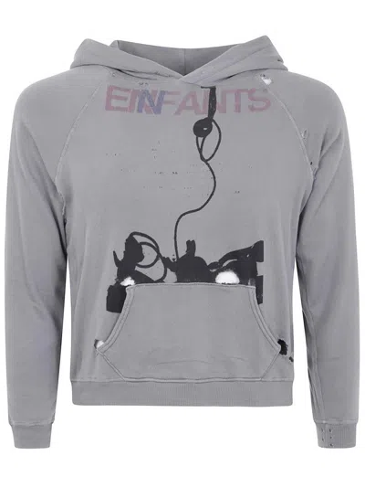 Enfants Riches Deprimes Forget To Answer Shrunken Hoodie In Gray