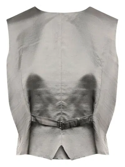 Mm6 Maison Margiela Mm6 By Maison Margiela Sleeveless Structured Jacket With Peplum Hem In Gray