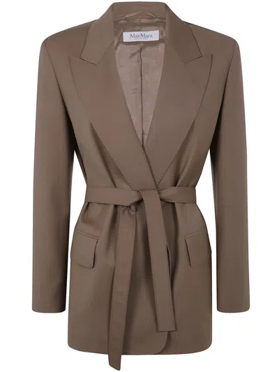 Max Mara Single Buttoned Blazer In Brown