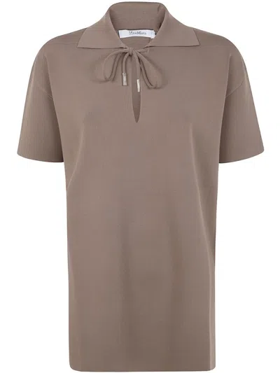 Max Mara Viscose "poltava" Lace Neck In Brown