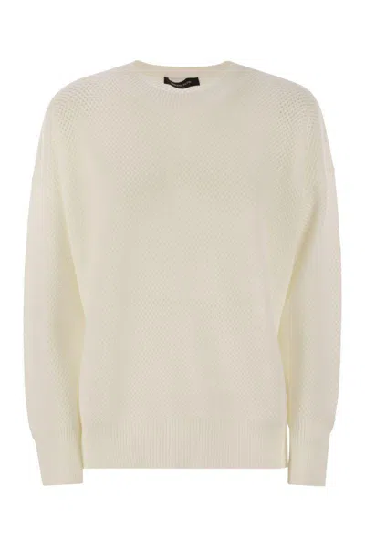 Fabiana Filippi Crew-neck Sweater In Wool And Cotton