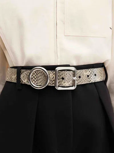 Jacquemus Square Circle Belt In Animal Print