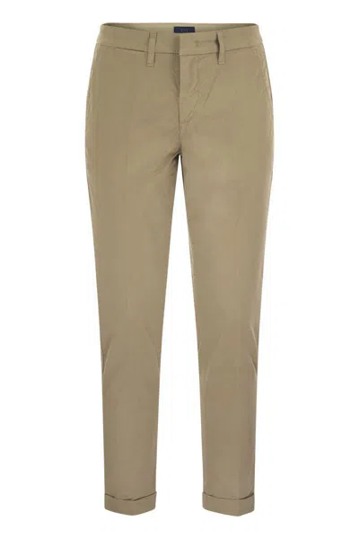 Fay Stretch Gabardine Slim Trousers