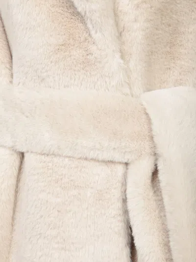 Herno Chantilly Ivory Long Soft Fur Coat In Neutral