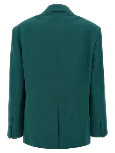 Dries Van Noten 'birdy' Blazer Back Vent In Green