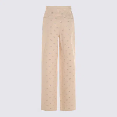 Self-portrait Self Portrait Women Cream Denim Diamante Bow Jeans