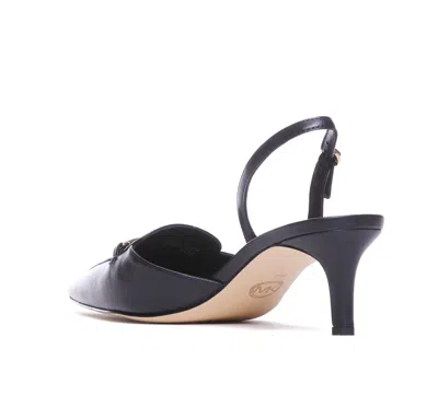 Michael Kors Lena Slingback In Black Leather In Black