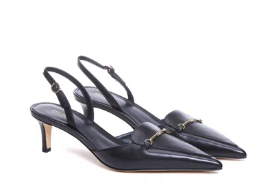 Michael Kors Lena Slingback In Black Leather In Black