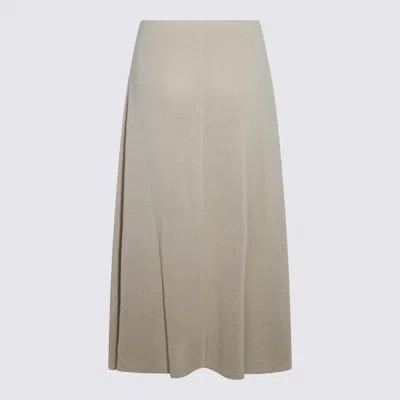 The Row Beige Linen Skirt