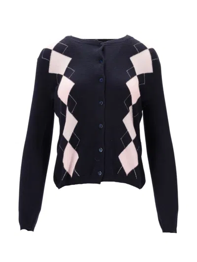 La Rose Cardigan Losanghe Cash In Blue