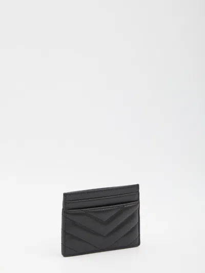 Saint Laurent Cassandre Card Holder In Black