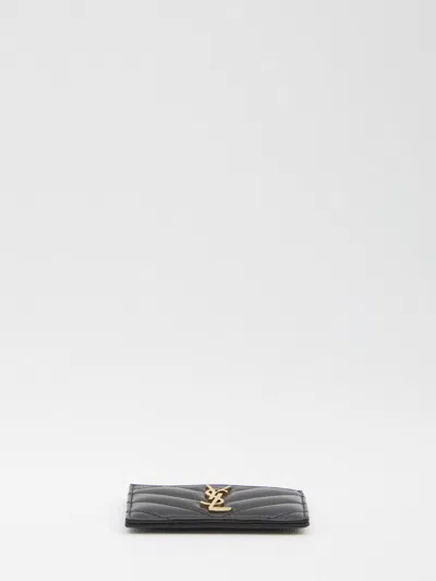 Saint Laurent Cassandre Card Holder In Black