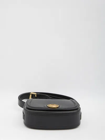 Chloé Grained Leather Shoulder Bag With Prominent Logo Detail In Black