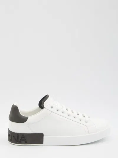 Dolce & Gabbana Sneakers From The Portofino Line In Calfskin In White