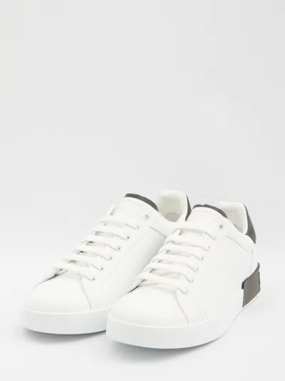 Dolce & Gabbana Sneakers From The Portofino Line In Calfskin In White