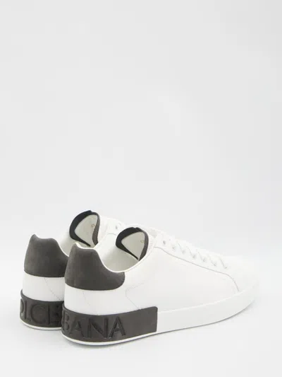 Dolce & Gabbana Sneakers From The Portofino Line In Calfskin In White