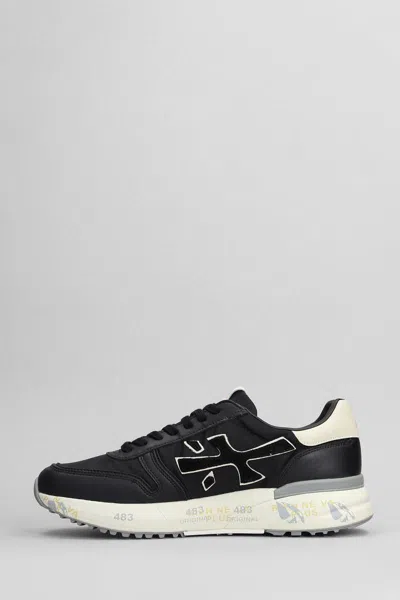 Premiata Round Toe Leather Sneakers With Contrasting Sole