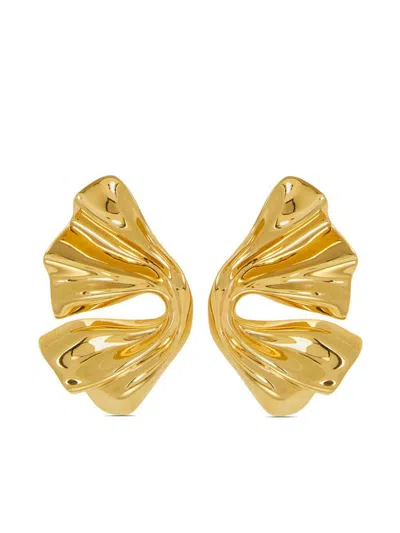 Ferragamo Logo Pendant Earrings In Gold
