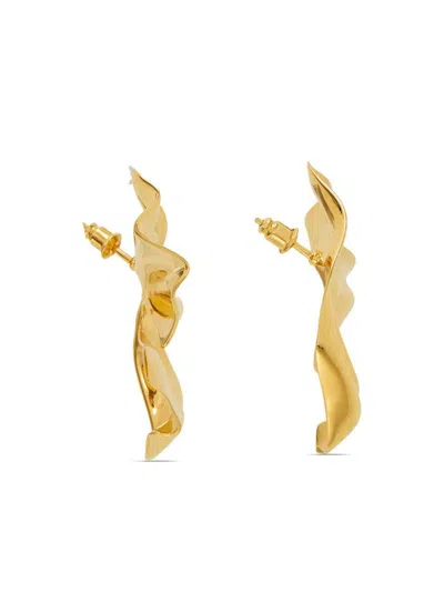 Ferragamo Logo Pendant Earrings In Gold