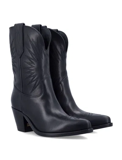 Golden Goose Deluxe Brand Low Wish Star Pointed-toe Boots In Black