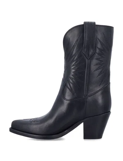 Golden Goose Deluxe Brand Low Wish Star Pointed-toe Boots In Black