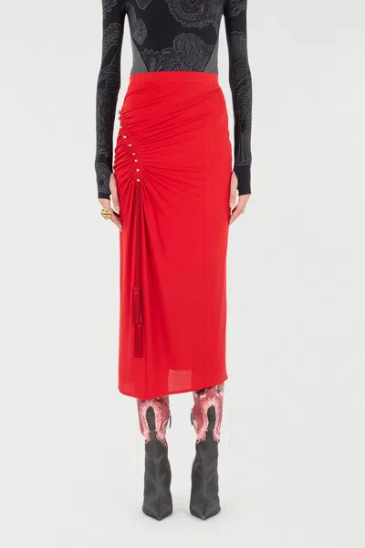 Roberto Cavalli Midi Skirt With Ruched Detail