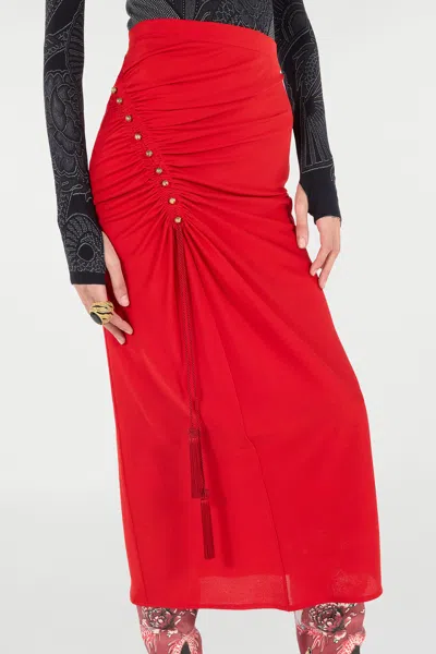 Roberto Cavalli Midi Skirt With Ruched Detail