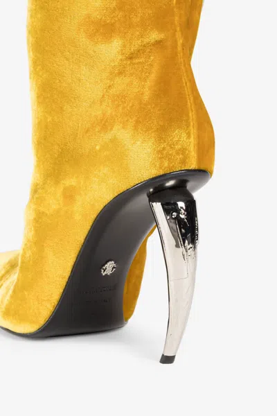 Roberto Cavalli Tiger Tooth Thigh-high Velvet Boots
