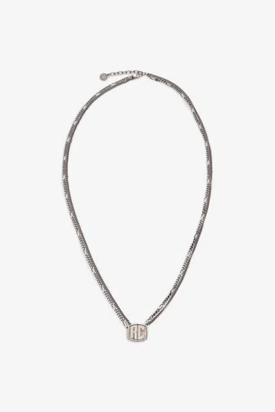 Roberto Cavalli Necklace With Double Chain And Rc Monogram