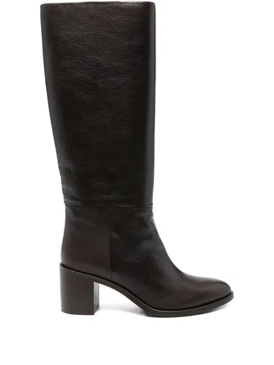 P.a.r.o.s.h 70mm Leather Knee-high Boots In Black