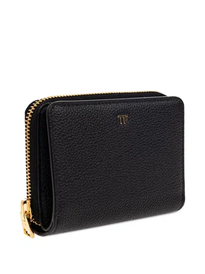 Tom Ford Zip-around Leather Wallet In Black