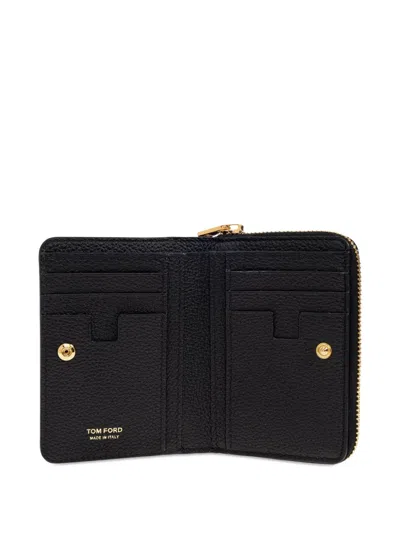 Tom Ford Zip-around Leather Wallet In Black