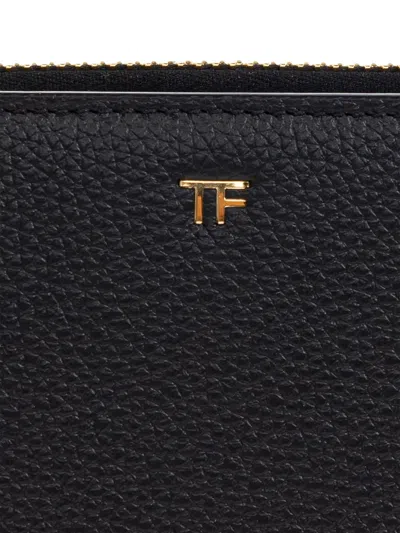 Tom Ford Zip-around Leather Wallet In Black