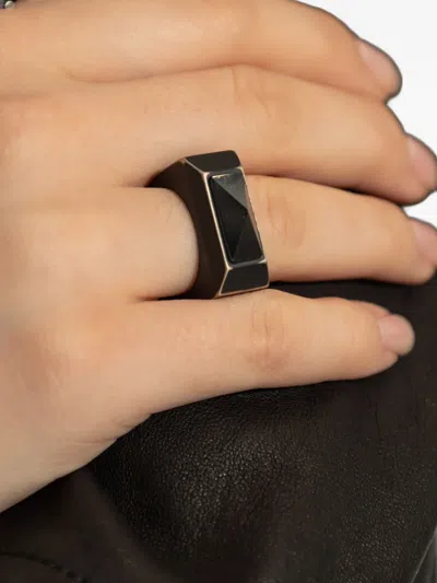 Rick Owens Geometric Ring In Black