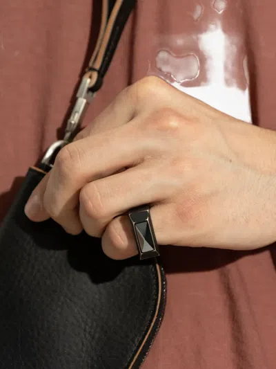 Rick Owens Geometric Ring In Black
