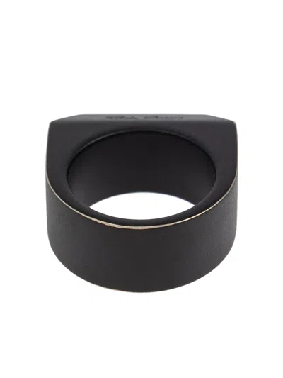 Rick Owens Geometric Ring In Black