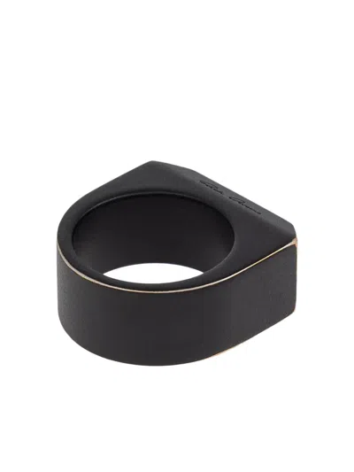 Rick Owens Geometric Ring In Black