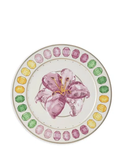 Swarovski Idyllia Lily-print Plate (33.1 Cm) In Multi