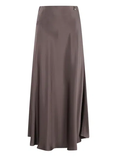 Herno Dark Chocolate Midi Skirt In Brown