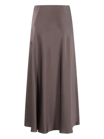 Herno Dark Chocolate Midi Skirt In Brown