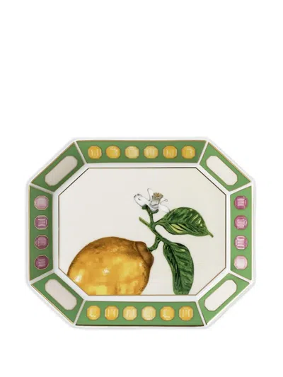 Swarovski Idyllia Lemon-print Tray (12.1cm X 14.6cm) In Multi