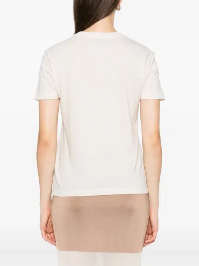 Fendi Sequin-embellished T-shirt In Neutral