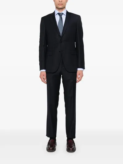Canali Check-pattern Shirt In Blue