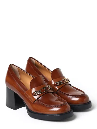 Tod's Gomma 65mm Logo-plaque Pumps In Brown