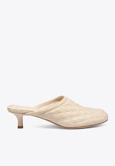 Burberry Baby Quilted Napa Equestrian Mules In Neutral