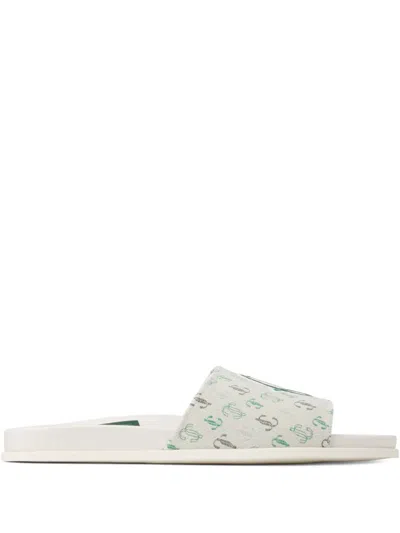Jimmy Choo X Malbon Graphic-print Slides In White