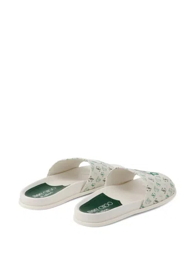 Jimmy Choo X Malbon Graphic-print Slides In White