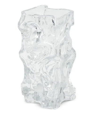 Polspotten Ice Sculptural Glass Vase (29cm X 16cm X 15cm) In Transparent